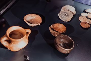 Image showing Old traditional Macedonian kitchen items on display in the museum