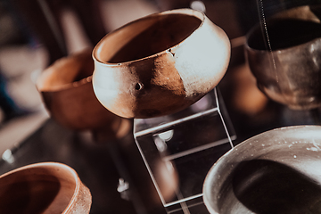 Image showing Old traditional Macedonian kitchen items on display in the museum