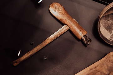 Image showing Old traditional Macedonian kitchen items on display in the museum