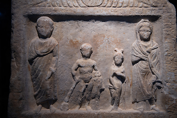 Image showing Historical monuments of the traditional Macedonian state. Architectural monuments exhibited in the museum in Skoplje.