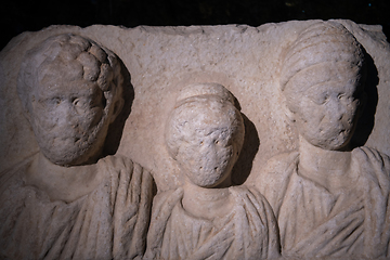 Image showing Historical monuments of the traditional Macedonian state. Architectural monuments exhibited in the museum in Skoplje.