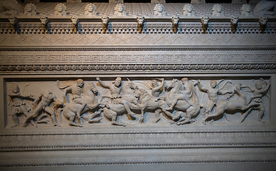 Image showing Historical monuments of the traditional Macedonian state. Architectural monuments exhibited in the museum in Skoplje.