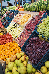 Image showing Assortment of fruits at market