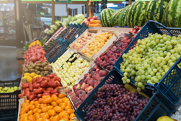 Image showing Assortment of fruits at market