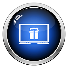 Image showing Laptop With Gift Box On Screen Icon