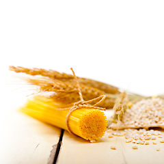 Image showing organic Raw italian pasta and durum wheat