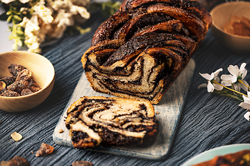 Image showing Swirl brioche or chocolate braided bread