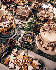 Image showing Christmas holiday desserts and sweets