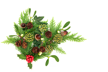 Image showing Christmas Winter Festive Floral Display  