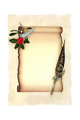 Image showing Old Fashioned Christmas Parchment Paper Scroll 