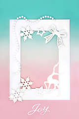 Image showing Christmas Reindeer North Pole Abstract Background Frame  