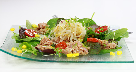 Image showing Green salad with tunny