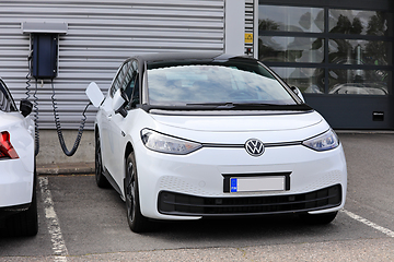 Image showing White Volkswagen ID.3 Electric Car Charging Battery