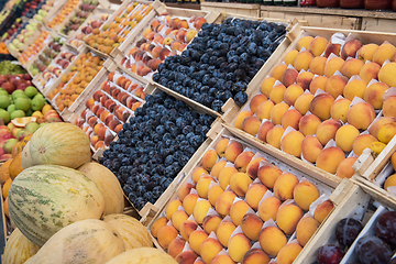 Image showing Assortment of fruits at market