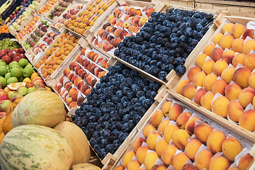 Image showing Assortment of fruits at market