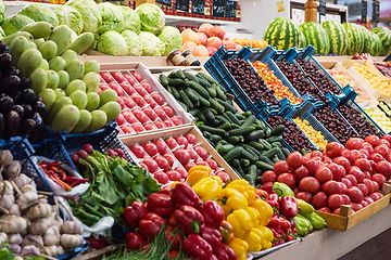 Image showing Vegetable farmer market counter