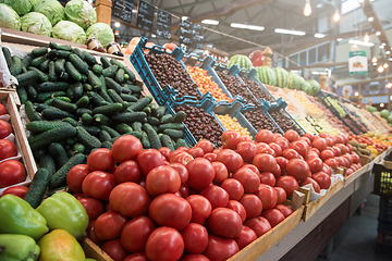 Image showing Vegetable farmer market counter