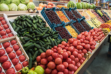 Image showing Vegetable farmer market counter