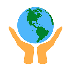 Image showing Hands Holding Planet Icon