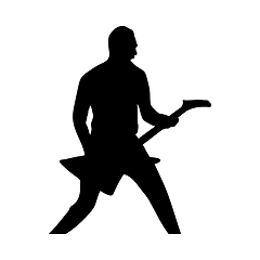 Image showing Rock Guitarist Silhouette