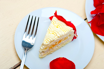 Image showing whipped cream mango cake