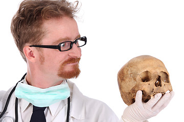 Image showing doctor with skull