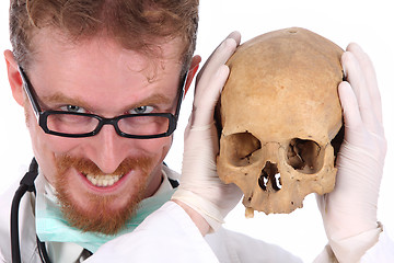 Image showing doctor with skull