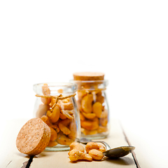 Image showing cashew nuts on a glass jar