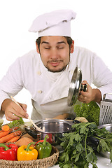 Image showing chef smelling 