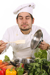 Image showing chef smelling 