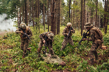 Image showing Soldiers squad was capture alive terrorist and interrogation them on them on special tactics violent way