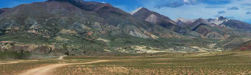 Image showing Different colored mountains