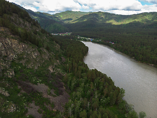 Image showing Aerial view of Katun river