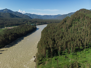 Image showing Aerial view of Katun river