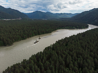 Image showing Aerial view of Katun river