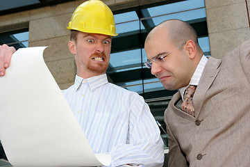 Image showing angry architect and businessman