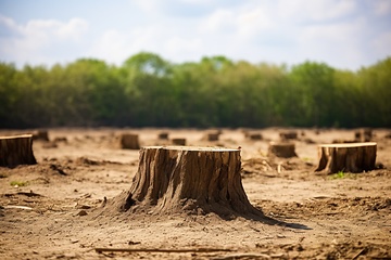 Image showing Tree stumps in forest