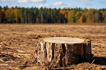 Image showing Tree stumps in forest