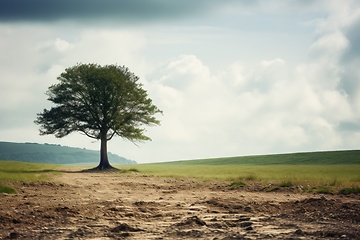 Image showing Single tree against sky