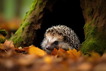 Image showing Cute hedgehog in natural habitat