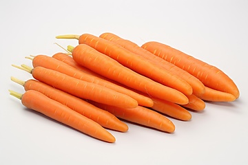 Image showing Fresh carrots on white