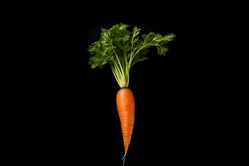 Image showing Fresh carrot on black