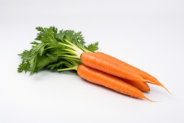 Image showing Fresh carrots on white