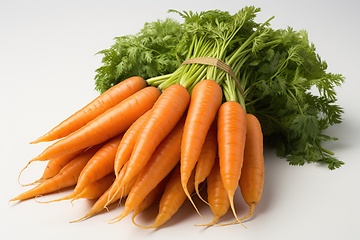 Image showing Fresh carrots on white