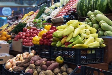 Image showing Vegetable farmer market counter