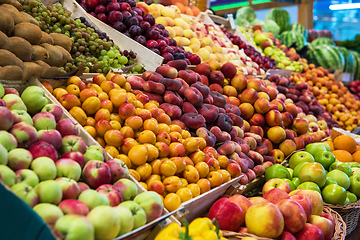 Image showing Assortment of fruits at market