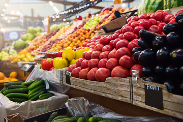 Image showing Vegetable farmer market counter