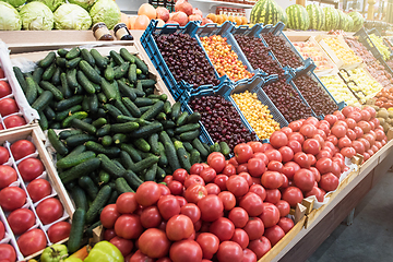 Image showing Vegetable farmer market counter