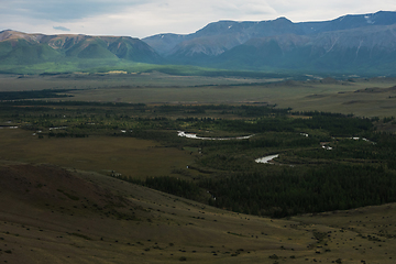 Image showing Kurai steppe and North-Chui ridge