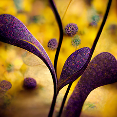 Image showing Purple and yellow abstract flower Illustration.